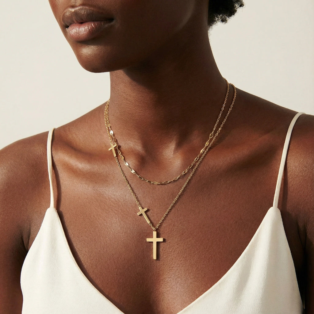 Divine Cross Layered Necklace
