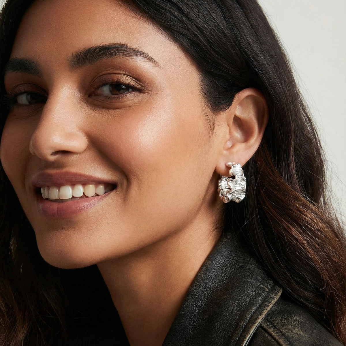 Liquid White Gold Earrings