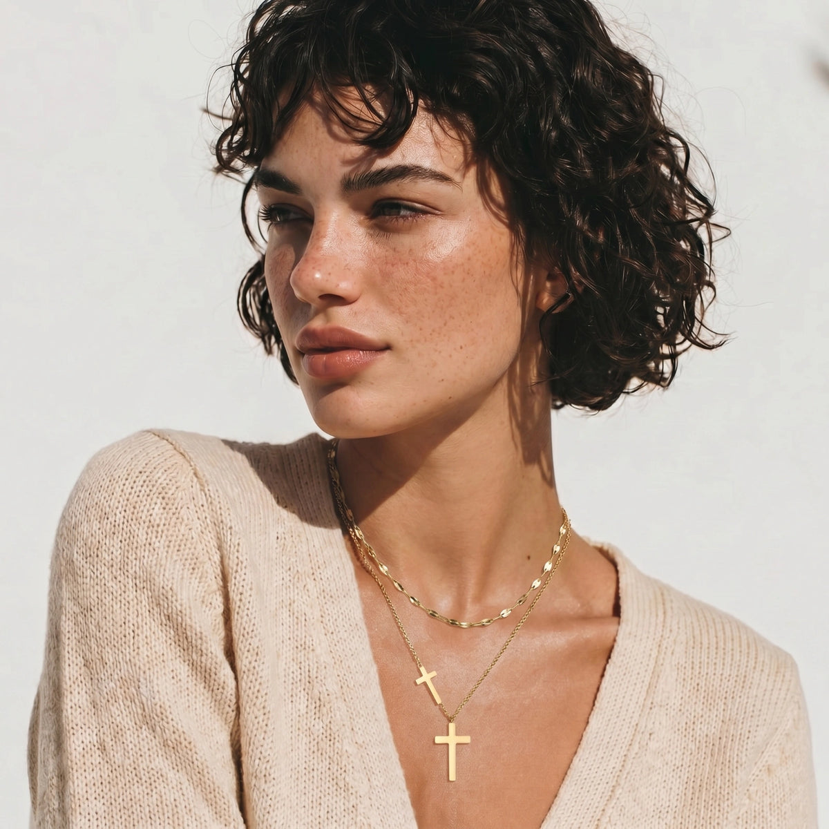 Divine Cross Layered Necklace