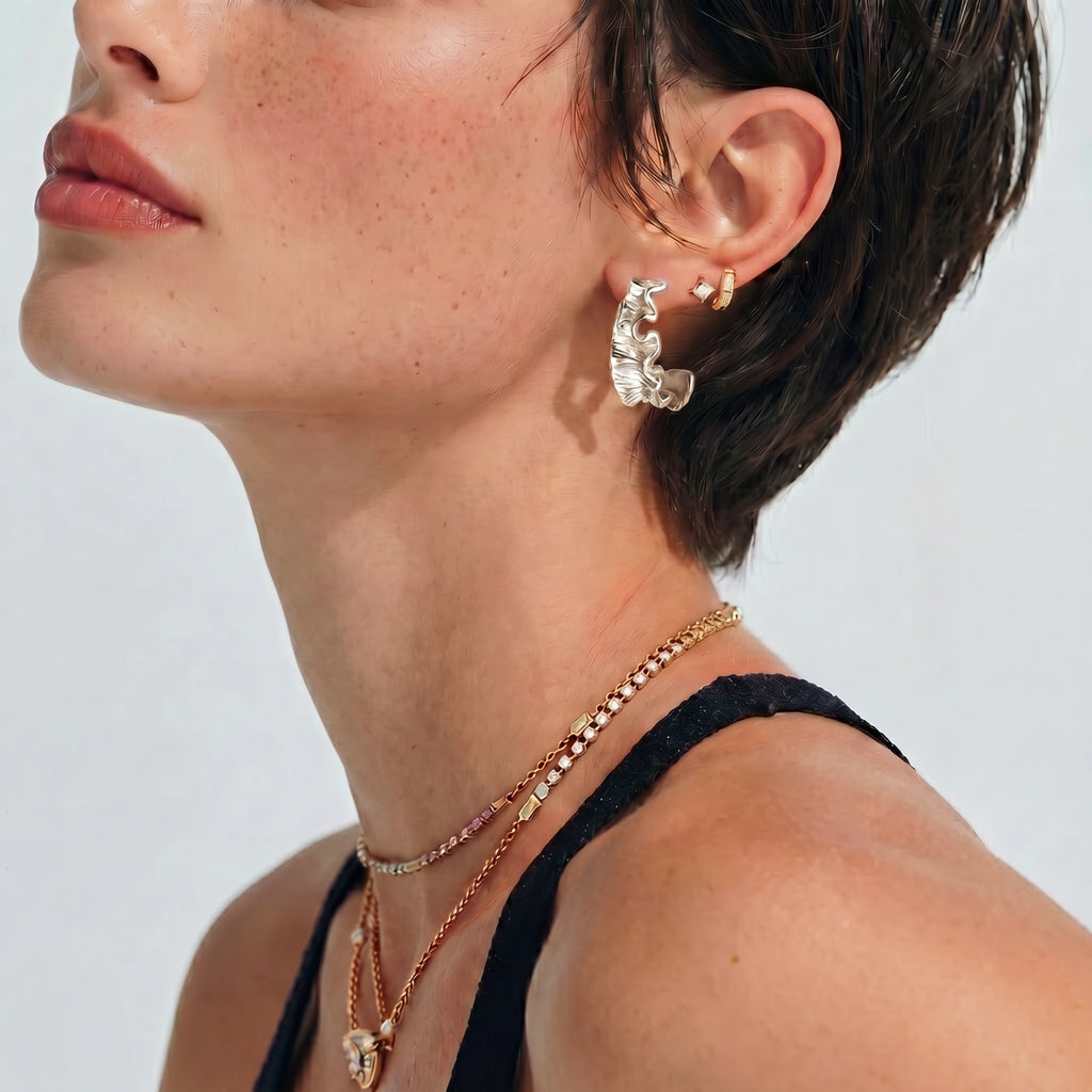 Liquid White Gold Earrings