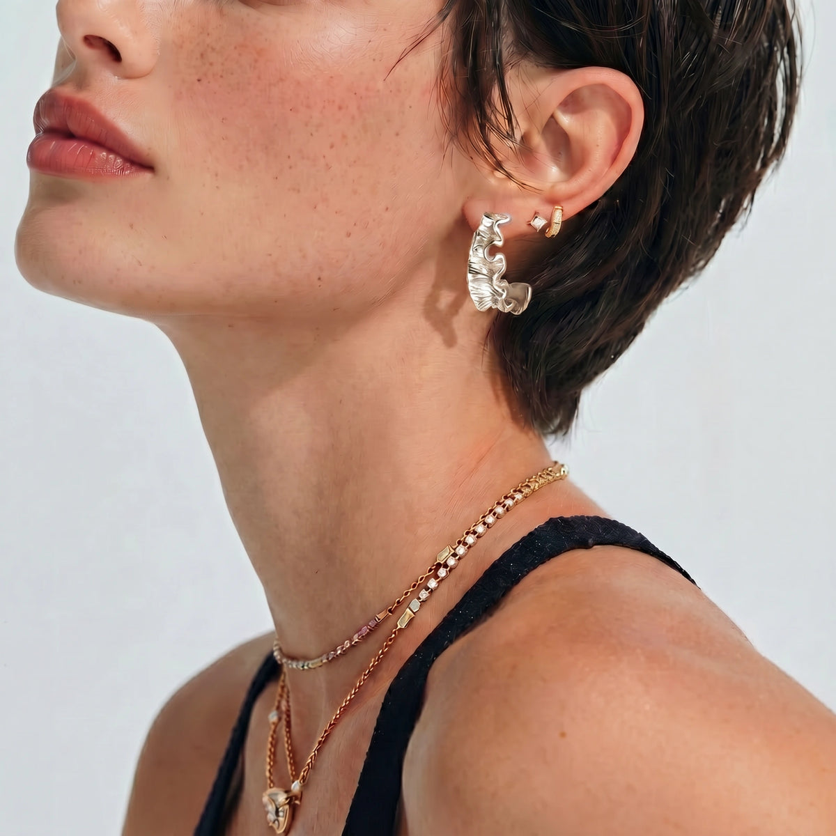 Liquid White Gold Earrings
